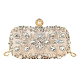 Beaded Floral Evening Clutch Women Fashion Banquet Handbag Elegant Party Prom Shoulder Bag Female Metal Chain Crossbody Purse