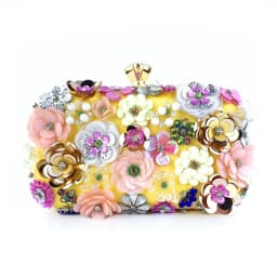 Beaded Floral Evening Clutch Women Fashion Banquet Handbag Elegant Party Prom Shoulder Bag Female Metal Chain Crossbody Purse