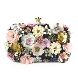 Beaded Floral Evening Clutch Women Fashion Banquet Handbag Elegant Party Prom Shoulder Bag Female Metal Chain Crossbody Purse