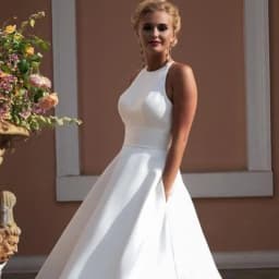 Satin Wedding Dress Short Sleeveless Halter Neck A Line Tea Length Bridal Gowns Backless Lace Pockets Simple Robe De Noiva 2026