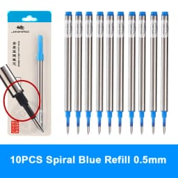 10PCS Set Ballpoint Pen Refill JINHAO Standard Black and Blue Ink Rollerball Pen Refill 0.5MM 0.7MM Office School Accessories