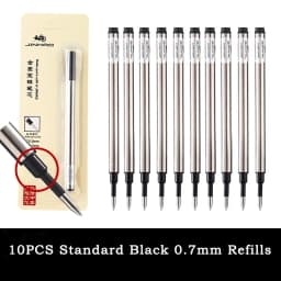 10PCS Set Ballpoint Pen Refill JINHAO Standard Black and Blue Ink Rollerball Pen Refill 0.5MM 0.7MM Office School Accessories