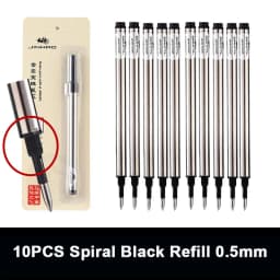 10PCS Set Ballpoint Pen Refill JINHAO Standard Black and Blue Ink Rollerball Pen Refill 0.5MM 0.7MM Office School Accessories
