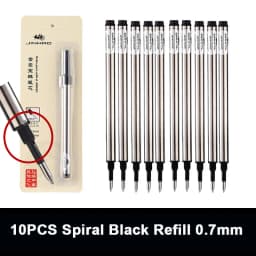 10PCS Set Ballpoint Pen Refill JINHAO Standard Black and Blue Ink Rollerball Pen Refill 0.5MM 0.7MM Office School Accessories