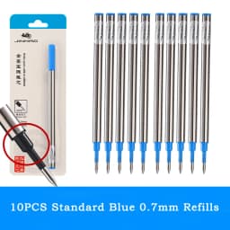10PCS Set Ballpoint Pen Refill JINHAO Standard Black and Blue Ink Rollerball Pen Refill 0.5MM 0.7MM Office School Accessories