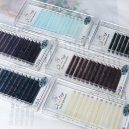 GLAMLASH Gradient Red Green Blue Purple Color Eyelash Extension Individual Faux Mink Ombre False Eye Colored Lashes Makeup Tool