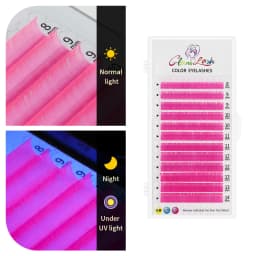 GLAMLASH Gradient Red Green Blue Purple Color Eyelash Extension Individual Faux Mink Ombre False Eye Colored Lashes Makeup Tool