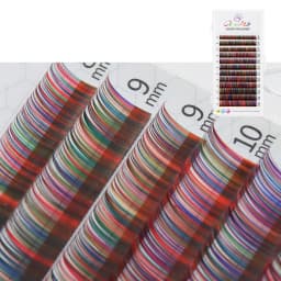GLAMLASH Gradient Red Green Blue Purple Color Eyelash Extension Individual Faux Mink Ombre False Eye Colored Lashes Makeup Tool