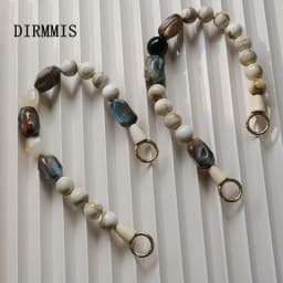 New Woman Bag Accessory Green Beige Acrylic Resin Beads Parts Luxury Handcrafted Wristband Women Replacement Bag Handle Chain