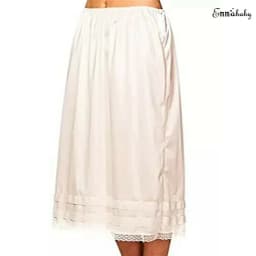 New Fashion Womens Spring Summer Lace Underskirt Smooth Skirt Petticoat Under Dress Long Skirt Safety Skirt Oversize