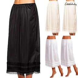 New Fashion Womens Spring Summer Lace Underskirt Smooth Skirt Petticoat Under Dress Long Skirt Safety Skirt Oversize