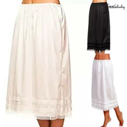New Fashion Womens Spring Summer Lace Underskirt Smooth Skirt Petticoat Under Dress Long Skirt Safety Skirt Oversize