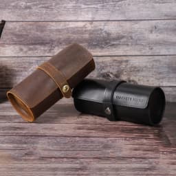 3 Slot Watch Box Handmade Watch Roll Travel Case Wristwatch Pouch 100% Cow Leather Slid in Out Organizer Gifts