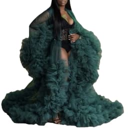 Sexy Maternity Star Dresses See Thru Birdal Tulle Robes Customized Color For Photo Shoot Or Baby Shower Plus Size Bathrobe Gowns
