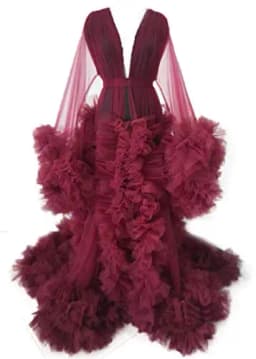Sexy Maternity Star Dresses See Thru Birdal Tulle Robes Customized Color For Photo Shoot Or Baby Shower Plus Size Bathrobe Gowns