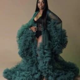 Sexy Maternity Star Dresses See Thru Birdal Tulle Robes Customized Color For Photo Shoot Or Baby Shower Plus Size Bathrobe Gowns