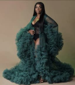 Sexy Maternity Star Dresses See Thru Birdal Tulle Robes Customized Color For Photo Shoot Or Baby Shower Plus Size Bathrobe Gowns