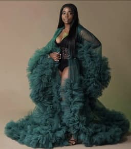 Sexy Maternity Star Dresses See Thru Birdal Tulle Robes Customized Color For Photo Shoot Or Baby Shower Plus Size Bathrobe Gowns