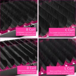 Abonnie B/C/D 12Rows Mink Hair Lashes Extension Matte Black Fluffy Silk Eyelash Extension for Beauty Makeup