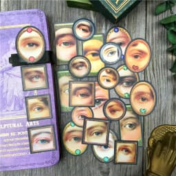 23pcs Retro Oil Painting Eyes Carving Material Stickers Decorative DIY Craft Photo Albums Junk Journal Vintage Girls Sticker