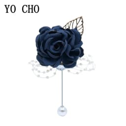 YO CHO Wrist Corsage Wedding Bracelet for Bridesmaid Burgundy Silk Wrist Corsage Bridesmaid Sisters Hand Flowers Men Boutonniere