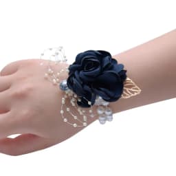 YO CHO Wrist Corsage Wedding Bracelet for Bridesmaid Burgundy Silk Wrist Corsage Bridesmaid Sisters Hand Flowers Men Boutonniere