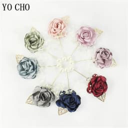 YO CHO Wrist Corsage Wedding Bracelet for Bridesmaid Burgundy Silk Wrist Corsage Bridesmaid Sisters Hand Flowers Men Boutonniere
