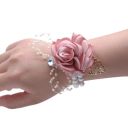 YO CHO Wrist Corsage Wedding Bracelet for Bridesmaid Burgundy Silk Wrist Corsage Bridesmaid Sisters Hand Flowers Men Boutonniere