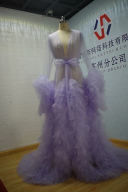 Real Images Maternity Robes Wedding Shawl Pregnant Women Sexy Tulle Bathrobe Dresses Photo Shoot Party Fluffy Baby Shower Gowns