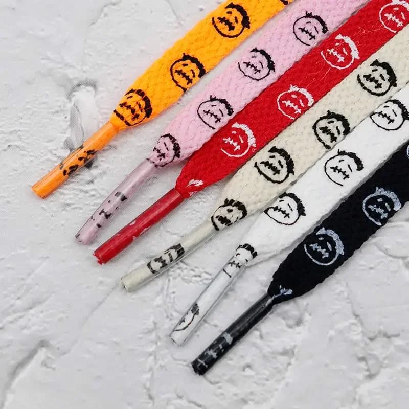 Premium Printed Travis Hip Grimace Letter Design 8mm Flat Shoelaces Shoestring Men Perfect for Jumpman 1 Airforce 11 AF Sneakers