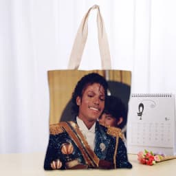 KPOP Michael Jacks Tote Bag Women Canvas Fabric Bags Eco Reusable Shopping Bags Traveling Beach Casual Useful Shoulder Bag 03-18
