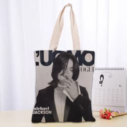 KPOP Michael Jacks Tote Bag Women Canvas Fabric Bags Eco Reusable Shopping Bags Traveling Beach Casual Useful Shoulder Bag 03-18