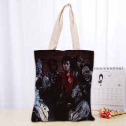 KPOP Michael Jacks Tote Bag Women Canvas Fabric Bags Eco Reusable Shopping Bags Traveling Beach Casual Useful Shoulder Bag 03-18