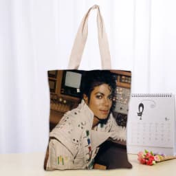KPOP Michael Jacks Tote Bag Women Canvas Fabric Bags Eco Reusable Shopping Bags Traveling Beach Casual Useful Shoulder Bag 03-18
