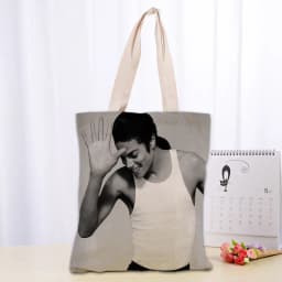 KPOP Michael Jacks Tote Bag Women Canvas Fabric Bags Eco Reusable Shopping Bags Traveling Beach Casual Useful Shoulder Bag 03-18