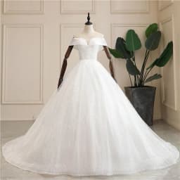 Cheap Wedding Dress Shiny Wedding Dress Classic Boat Neck Bridal Party Gown Vestido De Noiva Robe De Mariee Customized