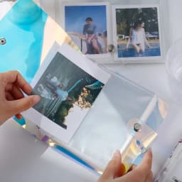 Yoofun 100/50 Pockets PVC Portable Photo Album Laser Color Album for Mini Instax & Name Card Album Photo Book Transparent