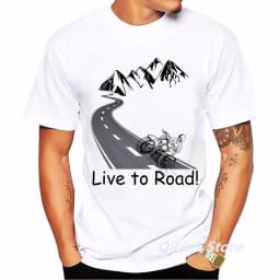 Cafe Racer Motorcycle Print Men's Vintage T Shirt Summer 2024 White Short Sleeve Casual Top 90s Cool Hip Hop Rock Tshirt Graphic