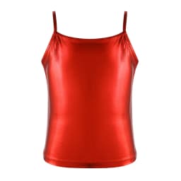 Kids Clothes Girls Shiny Metallic Camisole Tank Top Dance Costume Children Gymnastics Workout Stage Performance Clothing Tops