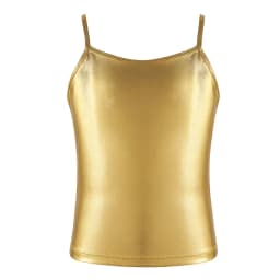 Kids Clothes Girls Shiny Metallic Camisole Tank Top Dance Costume Children Gymnastics Workout Stage Performance Clothing Tops