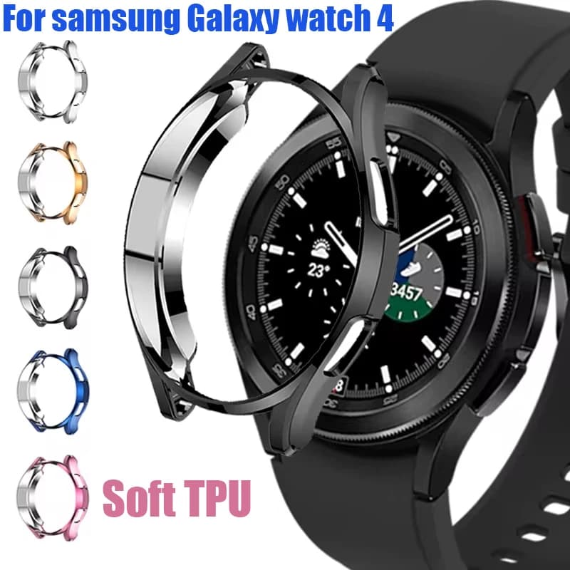 Cover for samsung Galaxy watch 4 classic 46/42mm Soft TPU Plated all-around Screen protector bumper Galaxy watch 4 44/40mm Case