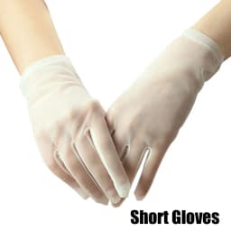 WG002 Simple Handmade Women Wedding Bridal Short White Gloves Breathable Tulle Wrist Finger Brides Bridesmaid Handschuh