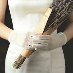 WG002 Simple Handmade Women Wedding Bridal Short White Gloves Breathable Tulle Wrist Finger Brides Bridesmaid Handschuh
