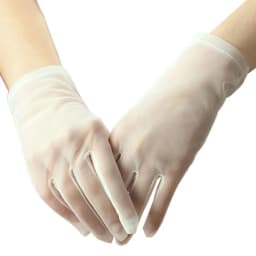 WG002 Simple Handmade Women Wedding Bridal Short White Gloves Breathable Tulle Wrist Finger Brides Bridesmaid Handschuh