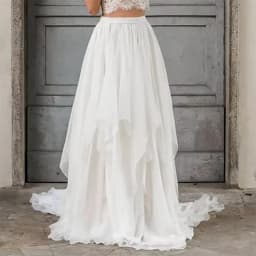 Sexy Two Piece Lace Wedding Dress Boho Beach Bridal Gowns Sleeveless Crop Top Chiffon Skirt Floor Length Backless Robe De Noiva