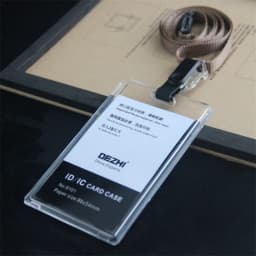 ID Card Holder Keychain Desk Accessories Photocard Holder Business Card Holder Stationery Organizer Clip Holder Office Supplies