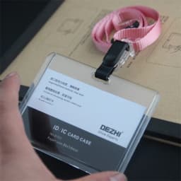 ID Card Holder Keychain Desk Accessories Photocard Holder Business Card Holder Stationery Organizer Clip Holder Office Supplies