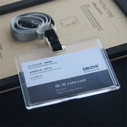 ID Card Holder Keychain Desk Accessories Photocard Holder Business Card Holder Stationery Organizer Clip Holder Office Supplies