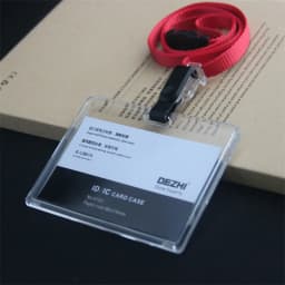 ID Card Holder Keychain Desk Accessories Photocard Holder Business Card Holder Stationery Organizer Clip Holder Office Supplies