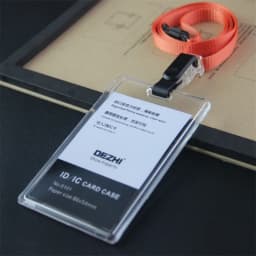 ID Card Holder Keychain Desk Accessories Photocard Holder Business Card Holder Stationery Organizer Clip Holder Office Supplies
